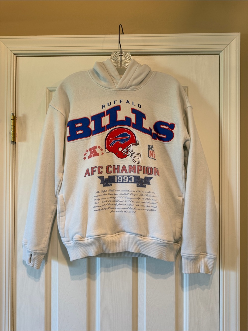 abercrombie kids White Buffalo Bills AFC Champion 1993 Hoodie
